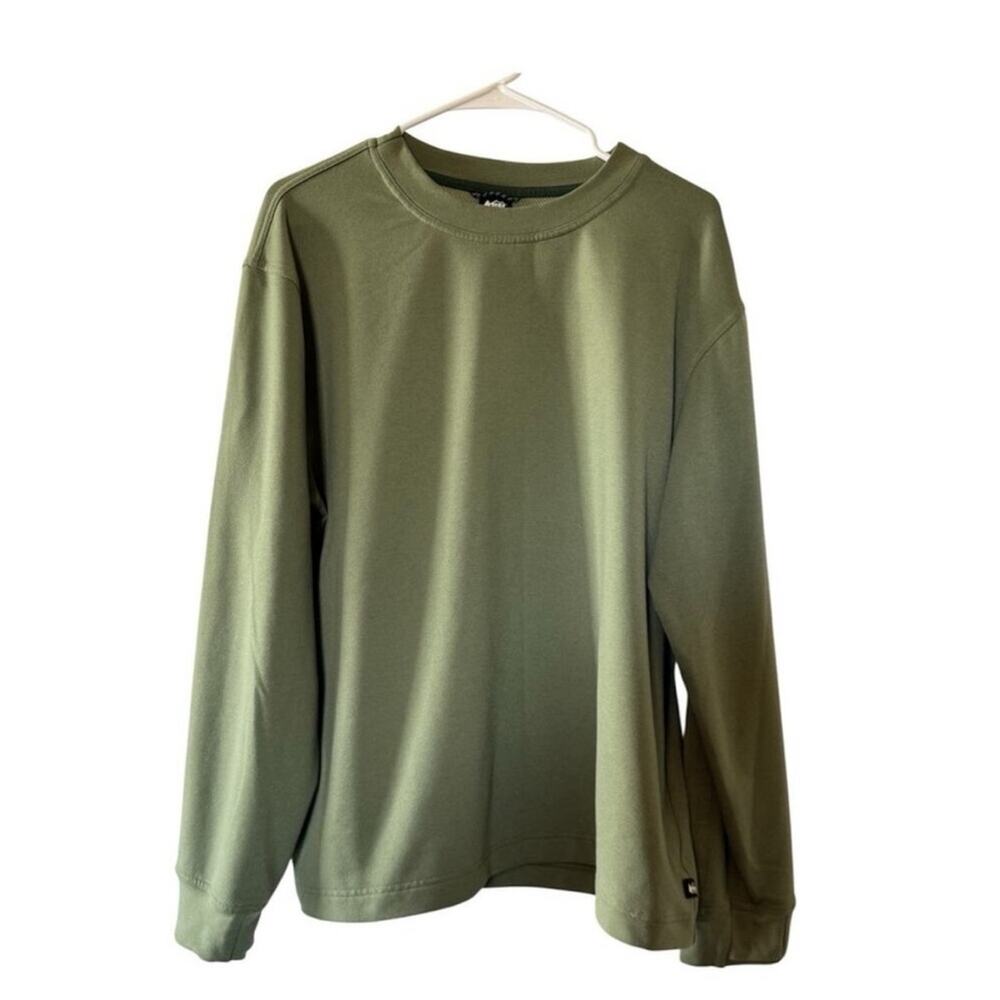 REI Co-op Men’s Performance Long Sleeve Crew Shirt Olive Size Large Outdoor
